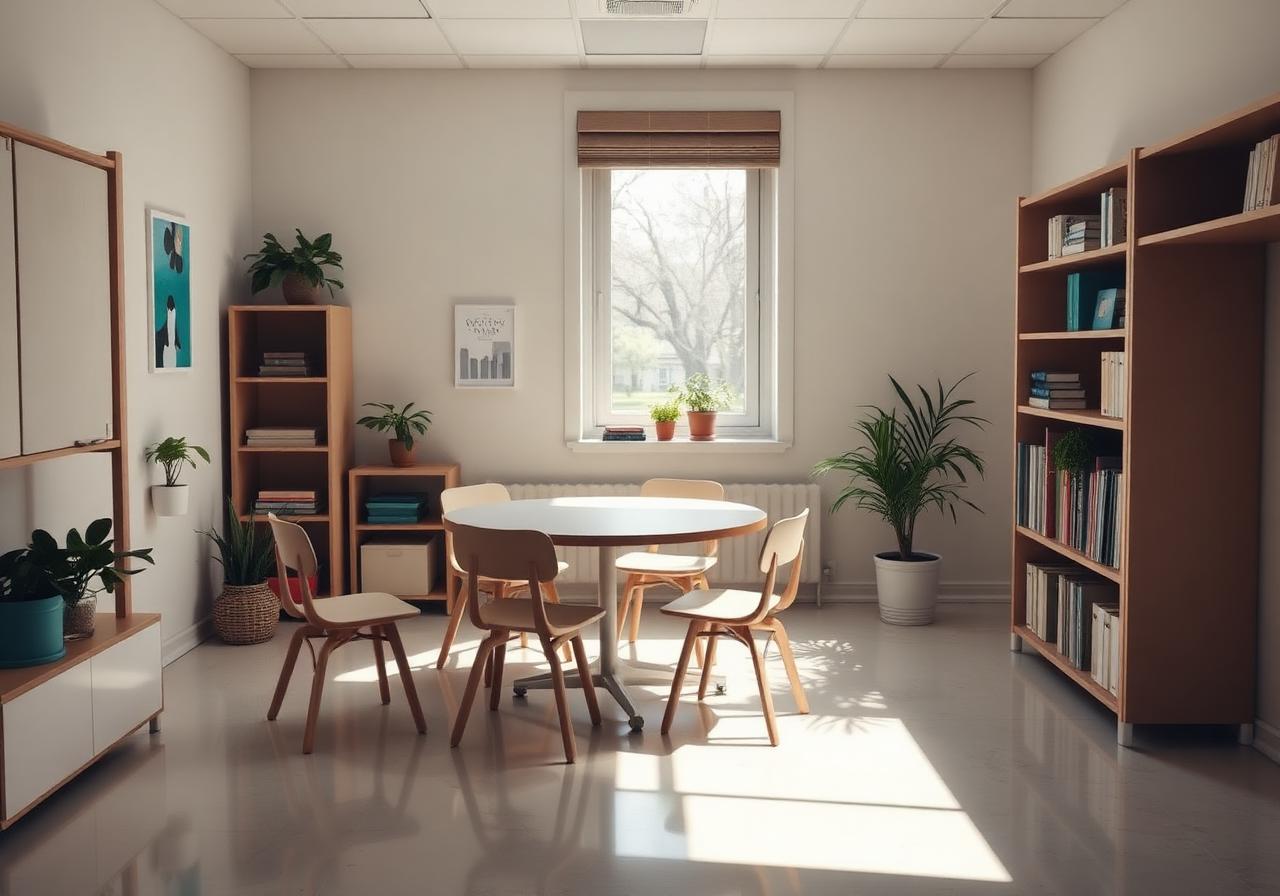 A small, bright and calm classroom space at Summit AP